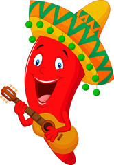 Red Chili Pepper Cartoon Character