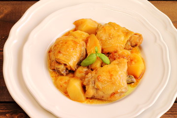Stewed chicken and potatoes