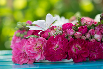 Kranz aus Rosenblüten