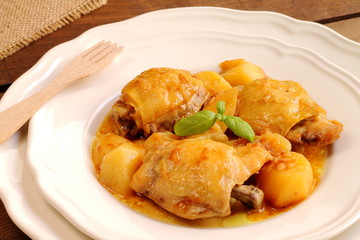 Stewed chicken and potatoes