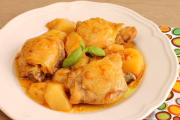 Stewed chicken and potatoes