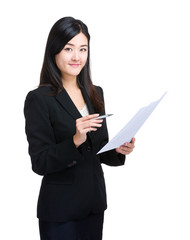 Fototapeta premium Businesswoman with paperwork