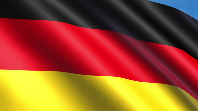 Looping German flag animation with sky background