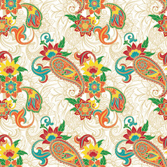Fototapeta premium Colorfull paisley pattern