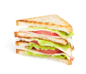 Toast sandwich with meat and vegetables