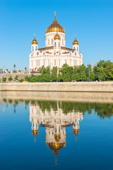 Naklejka premium Christ the Saviour reflected in the water of the river