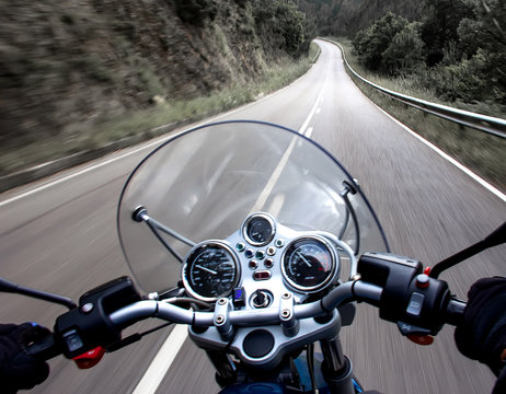 Motorcycle rider view
