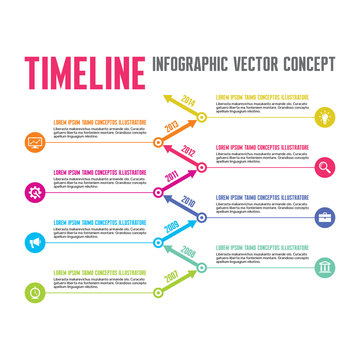 Infographic Vector Concept in Flat Style - Timeline Template