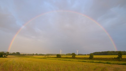 Regenbogen über Feldern