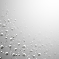 Molecule structure, gray vector illustration background