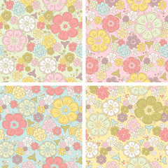 vector Pastel seamless floral pattern