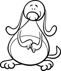 cute dog cartoon coloring page