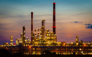 Obraz na płótnie Canvas View of the refinery petrochemical plant in Gdansk, Poland