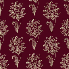 Paisley seamless floral pattern
