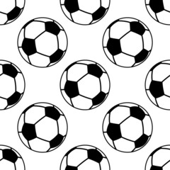 Football or soccer ball seamless pattern