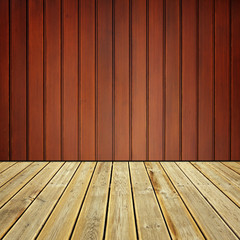  Wooden deck floor and wall