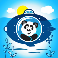 Panda on a submarine