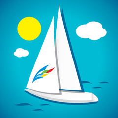 White yacht in the sea