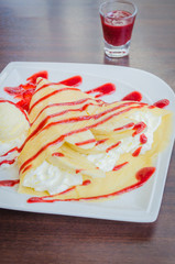 Strawberry crepe dessert