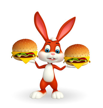 Easter Bunny with burger