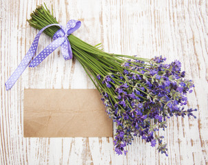 Lavender on vintage wood