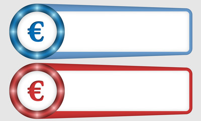 Obraz premium blue and red frames for any text with euro symbol