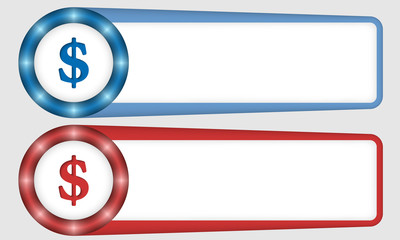 blue and red frames for any text with dollar symbol