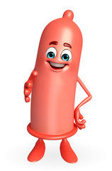 Condom Character with shake hand pose