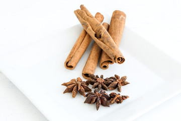 Cinnamon sticks with star anise