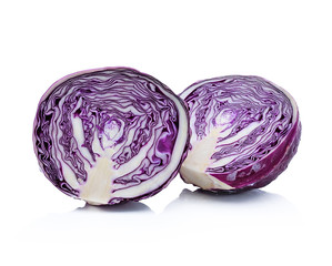 Obraz premium sliced red cabbage isolated on white