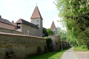 Fototapeta na wymiar Stadtmauer in Amberg