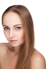 Fototapeta premium Gorgeous young woman on white background