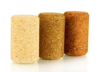 Wine corks isolated on white