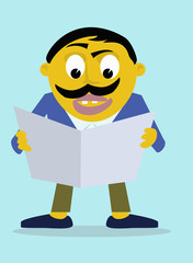 business man reading newspaper