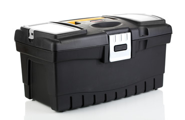 Black toolbox isolated on white