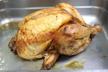 Photograph of a roast chicken
