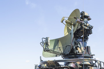 Military radar from cold war era, side view