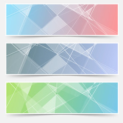 Modern abstract crystal structure cards set