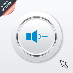 Speaker low volume sign icon. Sound symbol.