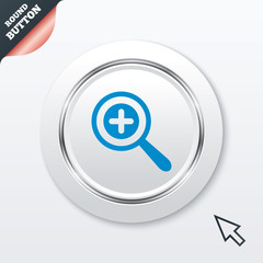 Magnifier glass sign icon. Zoom tool. Navigation