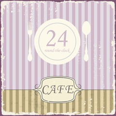 Cafe shop vintage retro template. Vector