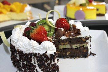 Gingerbread cake with chocolate