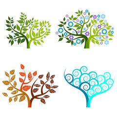Abstract tree - graphic elements - Four Seasons