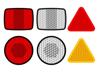 vector safety reflectors red white orange