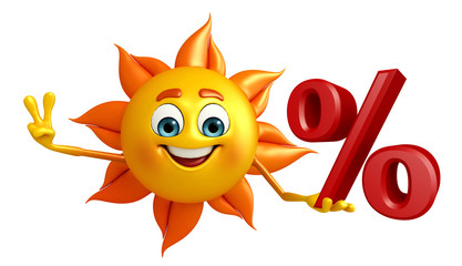 Sun Character With Percentage