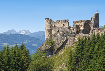 Fototapeta na wymiar Ruine Steinschloss, Blick von Südost