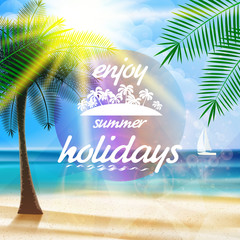 Fototapeta na wymiar Summer typography holidays template.
