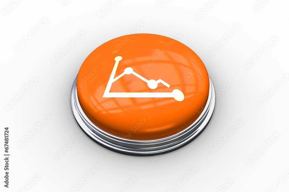 Poster Composite image of graph graphic on button
