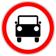 Do not drive car road sign
