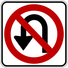 No U turn road sign © konstan